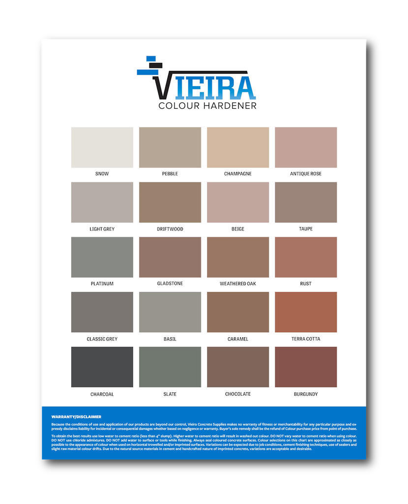 Vieira Colour Hardener Chipped Colour Card
